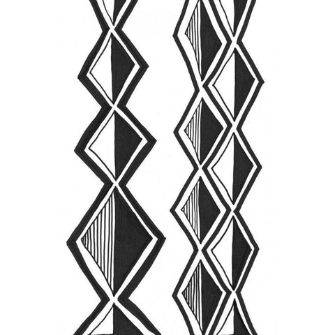 Mud Cloth Study II Gold Ornate Wood Framed Art Print with Double Matting by Stramel, Renee W.