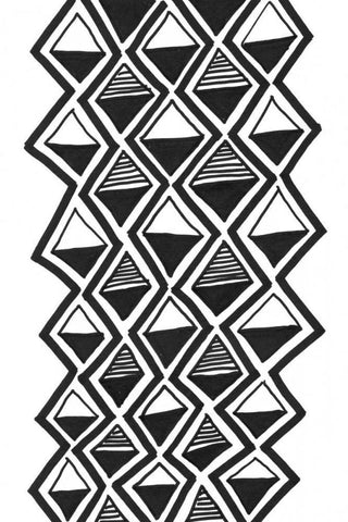 Mud Cloth Study IV Black Ornate Wood Framed Art Print with Double Matting by Stramel, Renee W.