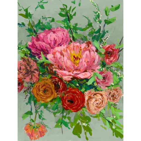 Vintage Bouquet I Gold Ornate Wood Framed Art Print with Double Matting by Wang, Melissa