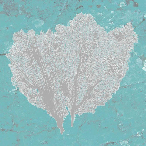 Graphic Sea Fan IV White Modern Wood Framed Art Print by Studio W