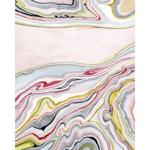 Watercolor Marbling I White Modern Wood Framed Art Print by Popp, Grace