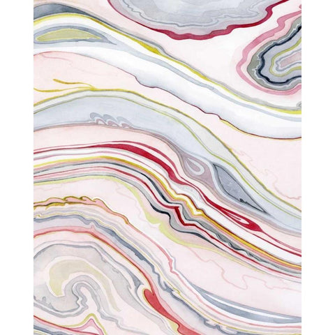 Watercolor Marbling II Black Modern Wood Framed Art Print with Double Matting by Popp, Grace