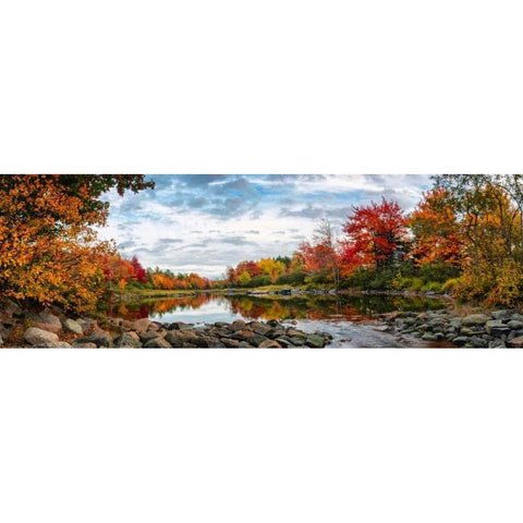 Northeast Creek Panorama White Modern Wood Framed Art Print by Head, Danny