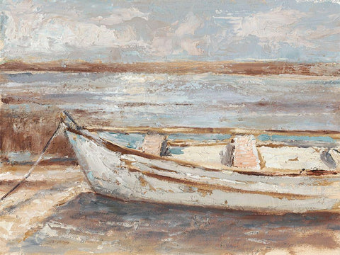 Weathered Rowboat II White Modern Wood Framed Art Print with Double Matting by Harper, Ethan