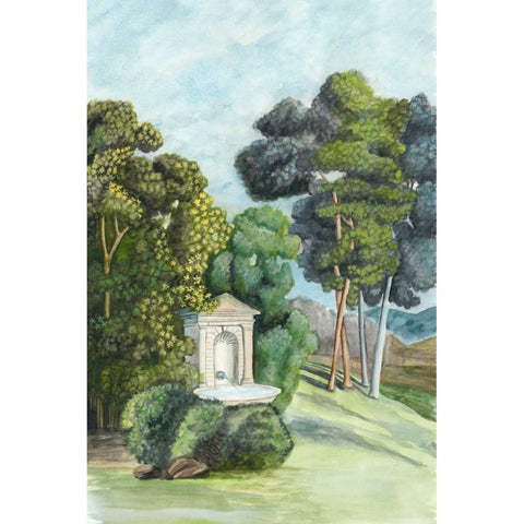 Scenic French Wallpaper I White Modern Wood Framed Art Print by McCavitt, Naomi