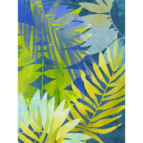 Tropical Indigo I White Modern Wood Framed Art Print by Vess, June Erica