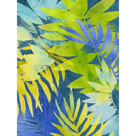 Tropical Indigo II Gold Ornate Wood Framed Art Print with Double Matting by Vess, June Erica