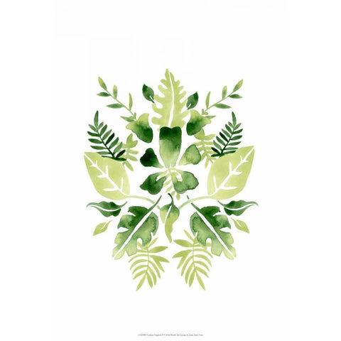 Verdant Vignette I White Modern Wood Framed Art Print by Vess, June Erica