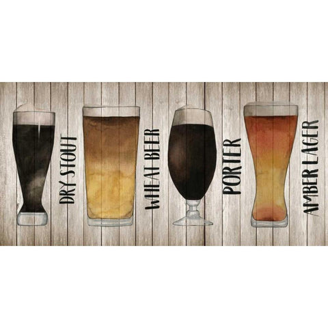 Beer Chart II Black Modern Wood Framed Art Print with Double Matting by Popp, Grace