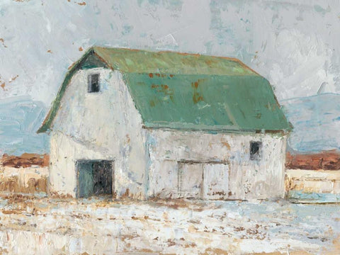 Whitewashed Barn II White Modern Wood Framed Art Print with Double Matting by Harper, Ethan