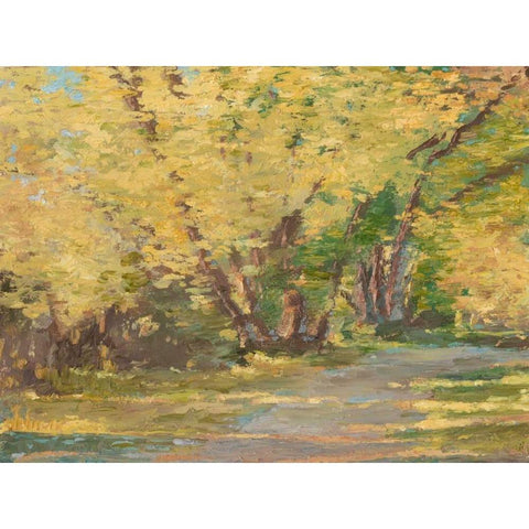 Fall Path I White Modern Wood Framed Art Print by Harper, Ethan