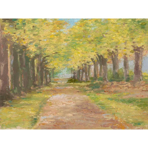 Fall Path III Gold Ornate Wood Framed Art Print with Double Matting by Harper, Ethan