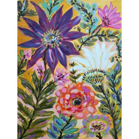 Garden Of Whimsy I White Modern Wood Framed Art Print by Fields, Karen