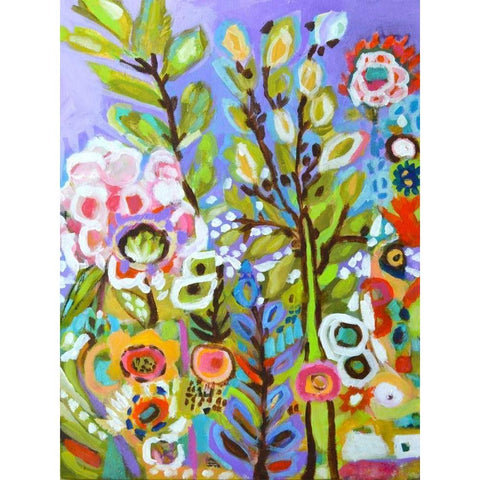 Garden Of Whimsy III Black Modern Wood Framed Art Print with Double Matting by Fields, Karen