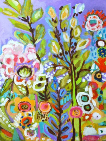 Garden Of Whimsy III Black Ornate Wood Framed Art Print with Double Matting by Fields, Karen