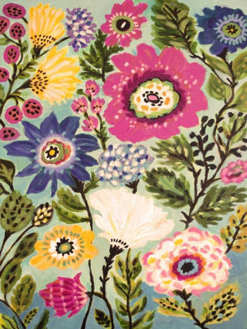 Garden Of Whimsy IV Black Ornate Wood Framed Art Print with Double Matting by Fields, Karen