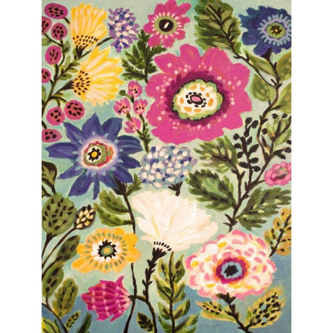 Garden Of Whimsy IV White Modern Wood Framed Art Print by Fields, Karen