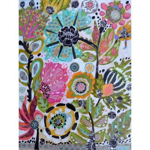 Garden Of Whimsy V Black Modern Wood Framed Art Print with Double Matting by Fields, Karen