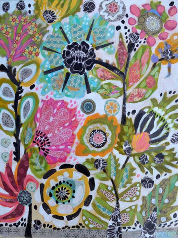 Garden Of Whimsy V Black Ornate Wood Framed Art Print with Double Matting by Fields, Karen