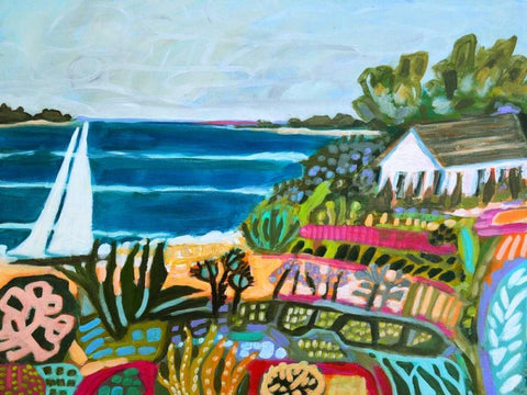 Nautical Whimsy II Black Ornate Wood Framed Art Print with Double Matting by Fields, Karen
