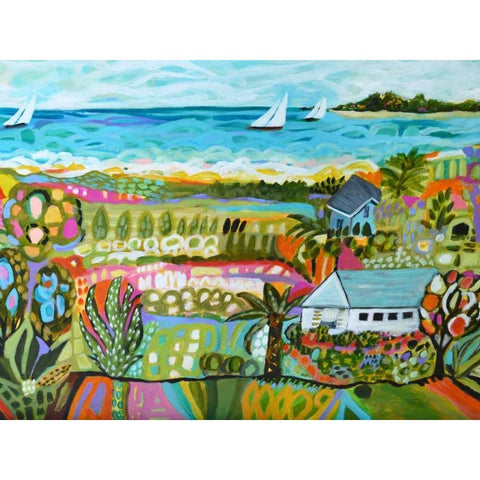 Nautical Whimsy III Black Modern Wood Framed Art Print with Double Matting by Fields, Karen
