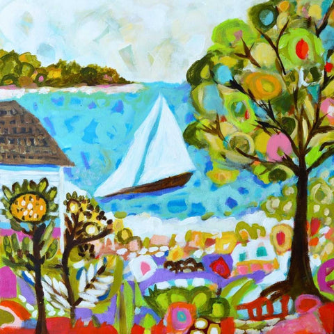 Nautical Whimsy V Black Modern Wood Framed Art Print with Double Matting by Fields, Karen