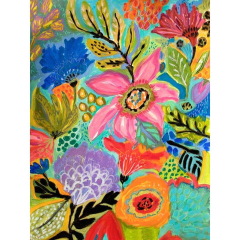Secret Garden Floral II White Modern Wood Framed Art Print by Fields, Karen