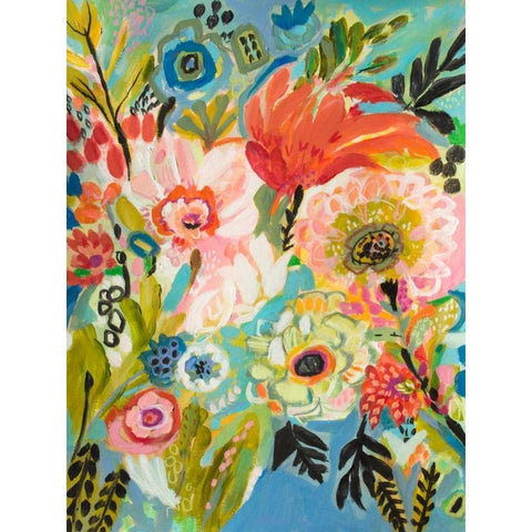 Secret Garden Floral III White Modern Wood Framed Art Print by Fields, Karen