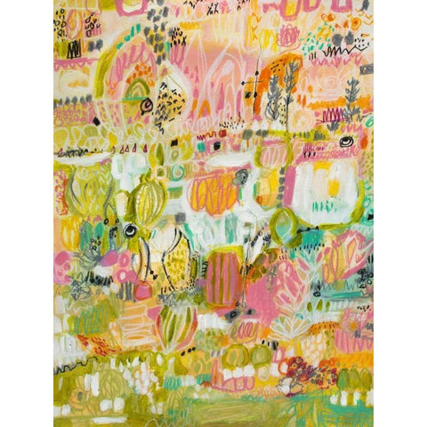 Boho Garden I Black Modern Wood Framed Art Print by Fields, Karen