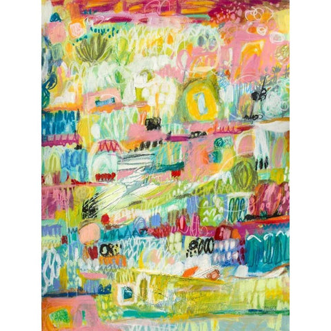 Boho Garden II Black Modern Wood Framed Art Print with Double Matting by Fields, Karen