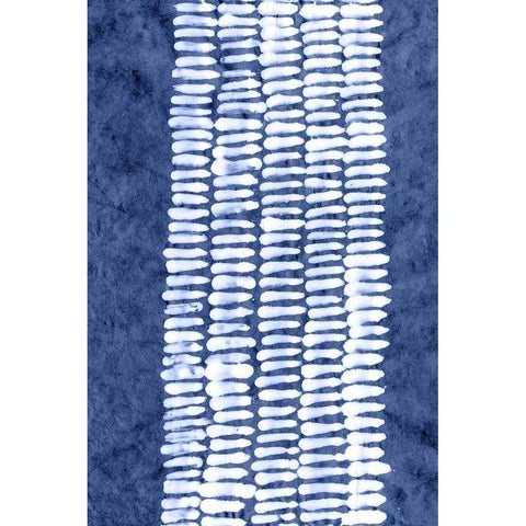 Indigo Primitive Patterns VII White Modern Wood Framed Art Print by Stramel, Renee W.