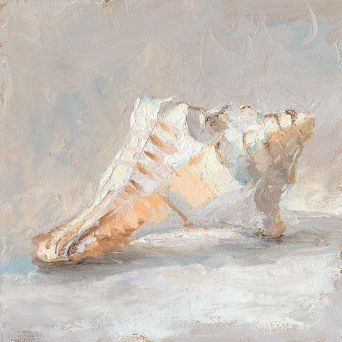 Impressionist Shell Study I White Modern Wood Framed Art Print by Harper, Ethan