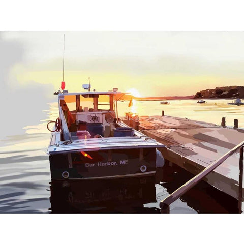 Bold Boats IV Gold Ornate Wood Framed Art Print with Double Matting by Kalina, Emily