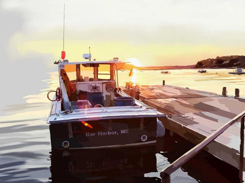 Bold Boats IV Black Ornate Wood Framed Art Print with Double Matting by Kalina, Emily