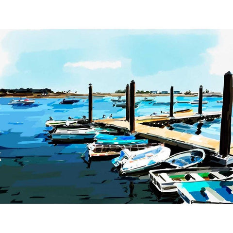 Bold Boats V White Modern Wood Framed Art Print by Kalina, Emily