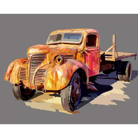 Powerful Truck II White Modern Wood Framed Art Print by Kalina, Emily