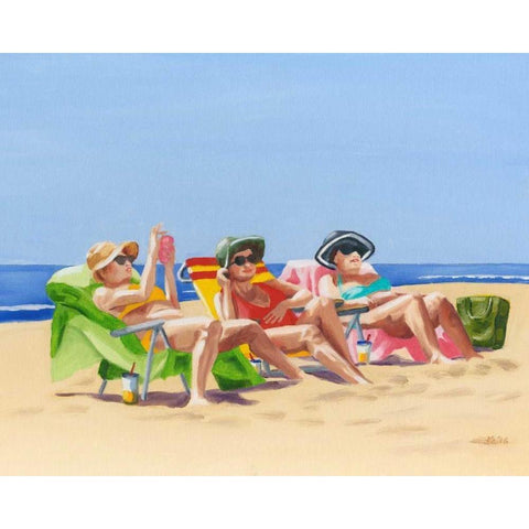Beach Vacation I White Modern Wood Framed Art Print by Miller, Dianne