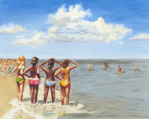 Beach Vacation II Black Ornate Wood Framed Art Print with Double Matting by Miller, Dianne