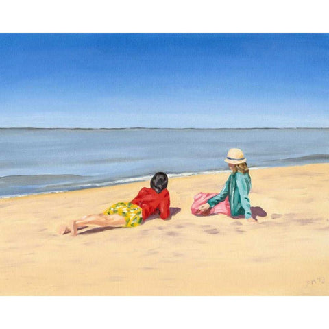 Beach Vacation IV Black Modern Wood Framed Art Print with Double Matting by Miller, Dianne