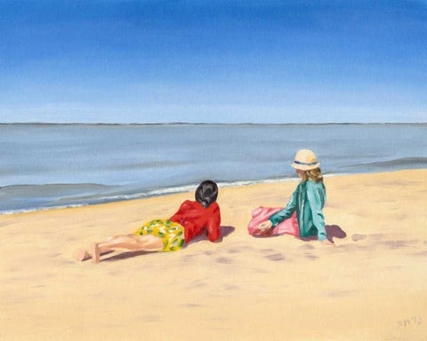 Beach Vacation IV Black Ornate Wood Framed Art Print with Double Matting by Miller, Dianne