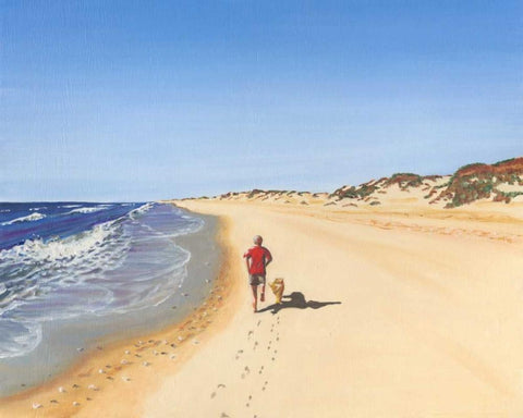 Beach Vacation V Black Ornate Wood Framed Art Print with Double Matting by Miller, Dianne