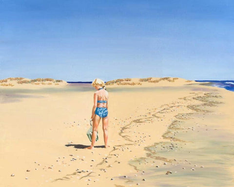 Beach Vacation VI Black Ornate Wood Framed Art Print with Double Matting by Miller, Dianne