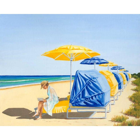 Beach Vacation VIII White Modern Wood Framed Art Print by Miller, Dianne