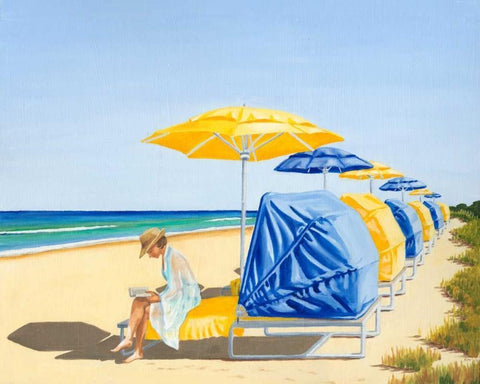 Beach Vacation VIII White Modern Wood Framed Art Print with Double Matting by Miller, Dianne