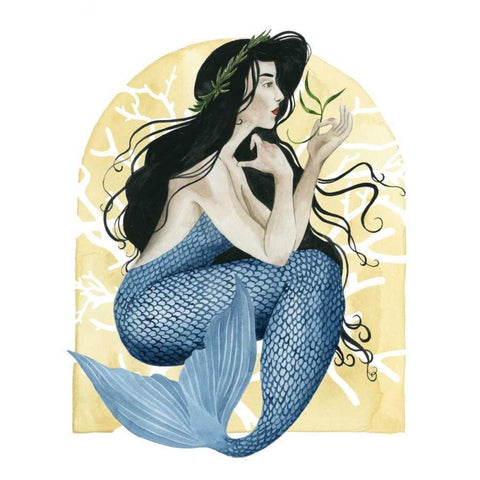 Deco Mermaid IV White Modern Wood Framed Art Print by Popp, Grace