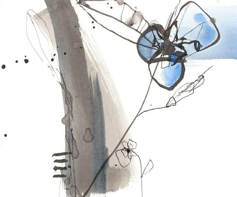 Sketched Garden IX White Modern Wood Framed Art Print with Double Matting by Goldberger, Jennifer