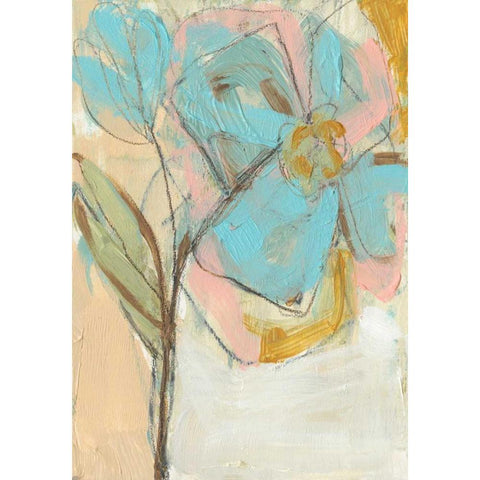 Impasto Flower I Black Modern Wood Framed Art Print by Goldberger, Jennifer