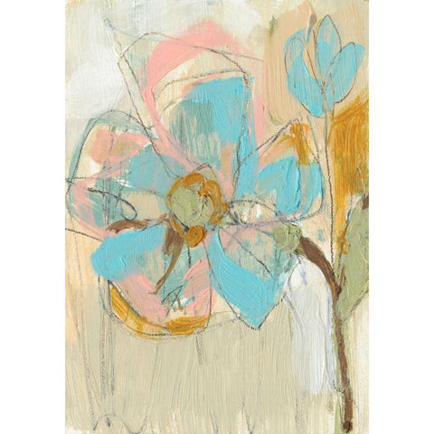 Impasto Flower II White Modern Wood Framed Art Print by Goldberger, Jennifer