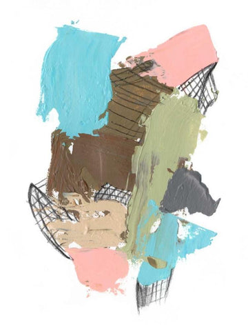 Paint Web I Black Ornate Wood Framed Art Print with Double Matting by Goldberger, Jennifer