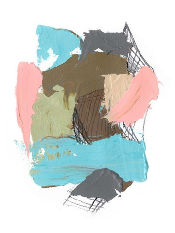 Paint Web II White Modern Wood Framed Art Print with Double Matting by Goldberger, Jennifer